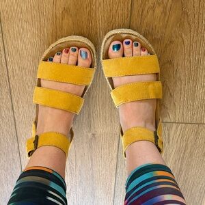Yellow Strappy Sandals